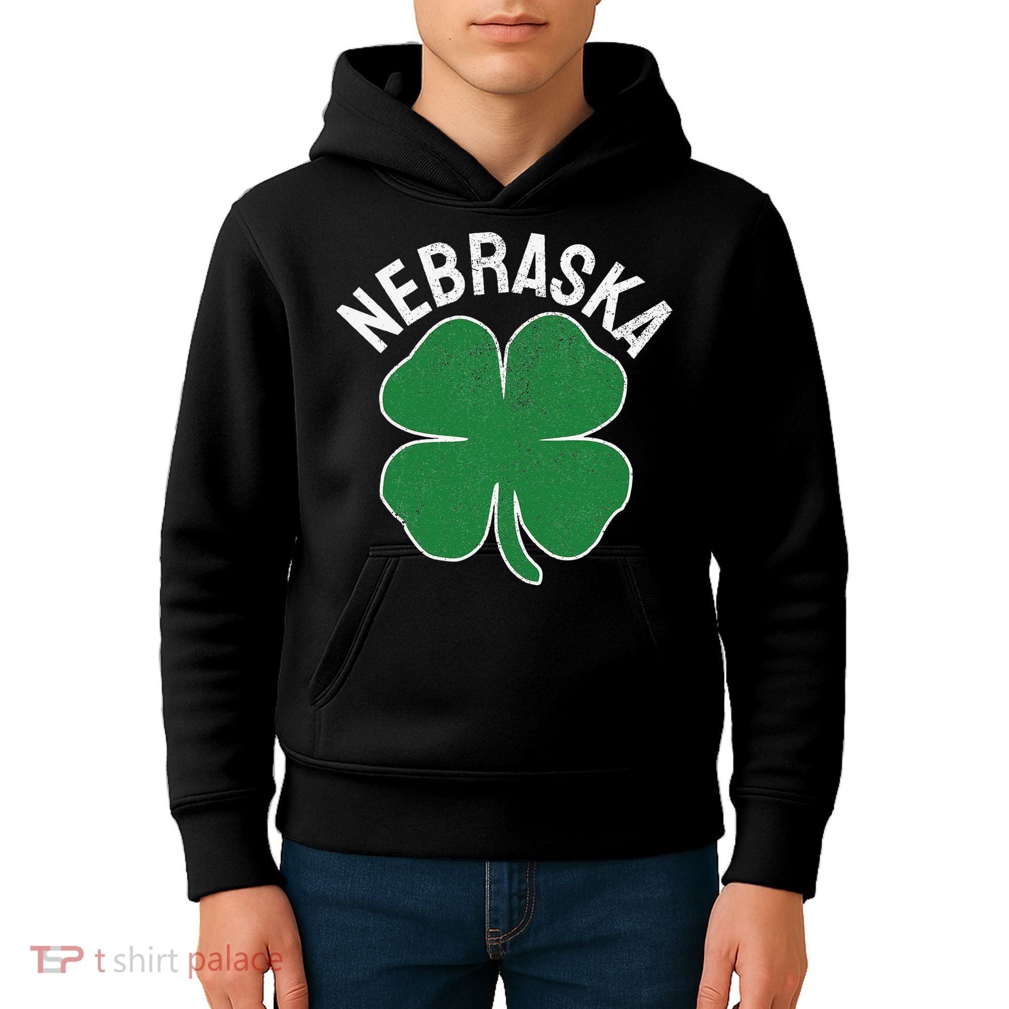 Nebraska Shamrock St. Patrick's Day Saint Paddy's Irish Kids Hoodie