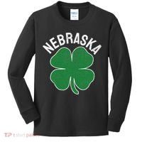 Nebraska Shamrock St. Patrick's Day Saint Paddy's Irish Kids Long Sleeve Shirt thumb 0