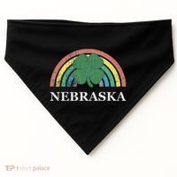 Nebraska Shamrock St. Patrick's Day Saint Paddy's Rainbow USA-Made Doggie Bandana thumb 0