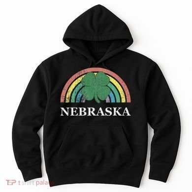 Nebraska Shamrock St. Patrick's Day Saint Paddy's Rainbow Hoodie