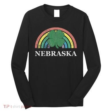 Nebraska Shamrock St. Patrick's Day Saint Paddy's Rainbow Long Sleeve Shirt