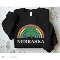Nebraska Shamrock St. Patrick's Day Saint Paddy's Rainbow Sweatshirt thumb 2