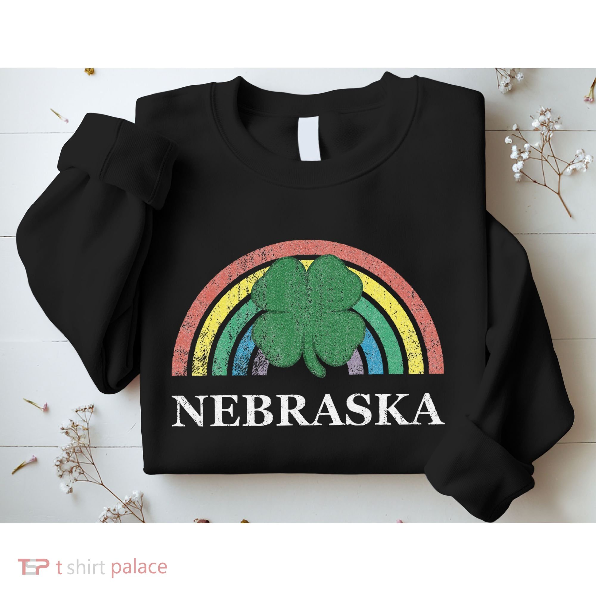 Nebraska Shamrock St. Patrick's Day Saint Paddy's Rainbow Sweatshirt