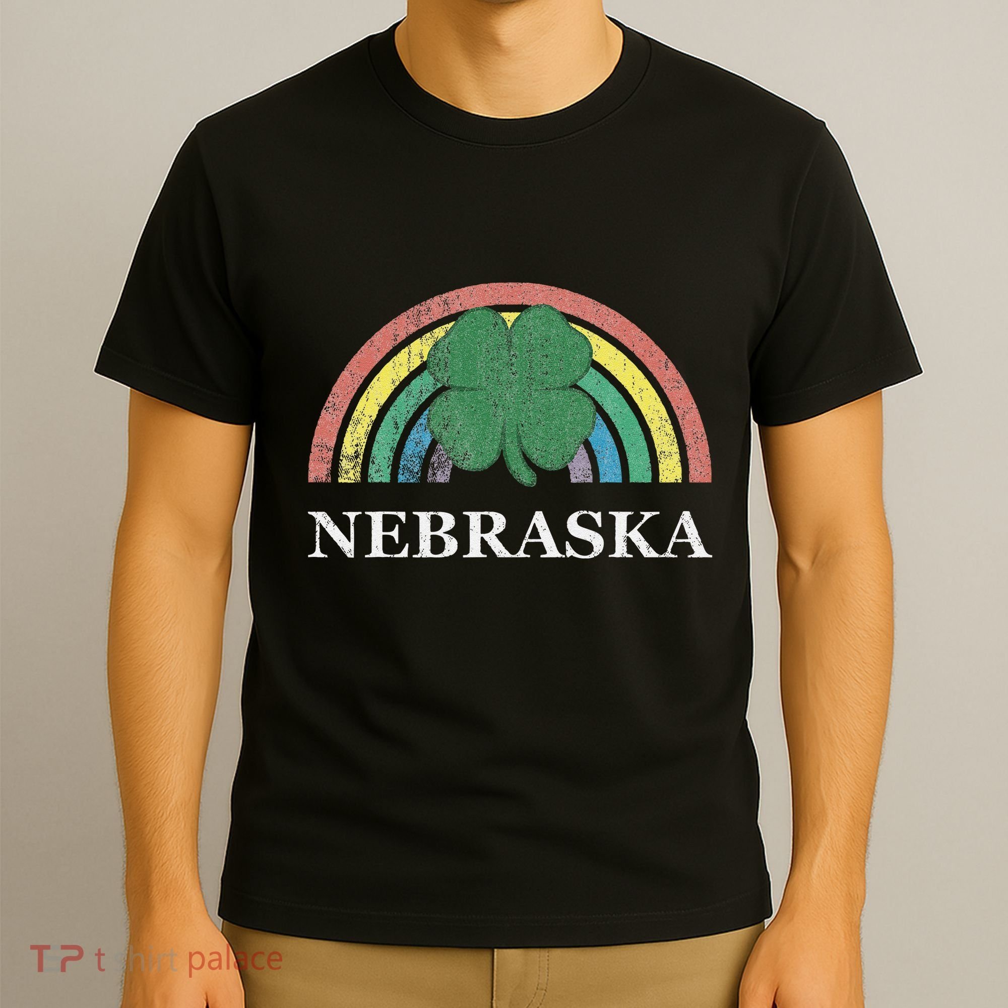 Nebraska Shamrock St. Patrick's Day Saint Paddy's Rainbow T-Shirt