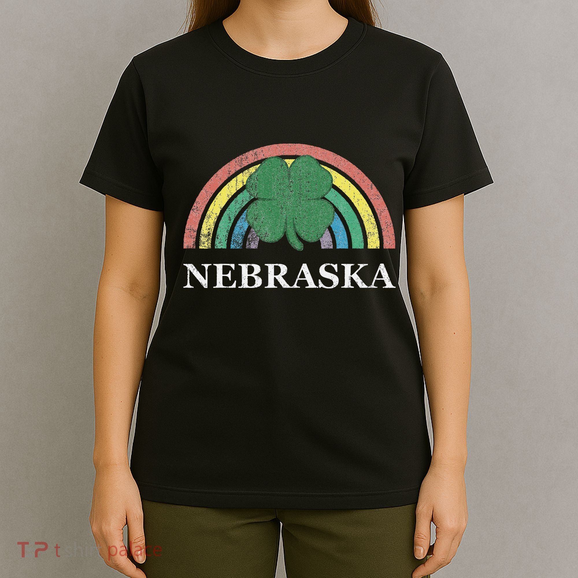Nebraska Shamrock St. Patrick's Day Saint Paddy's Rainbow T-Shirt