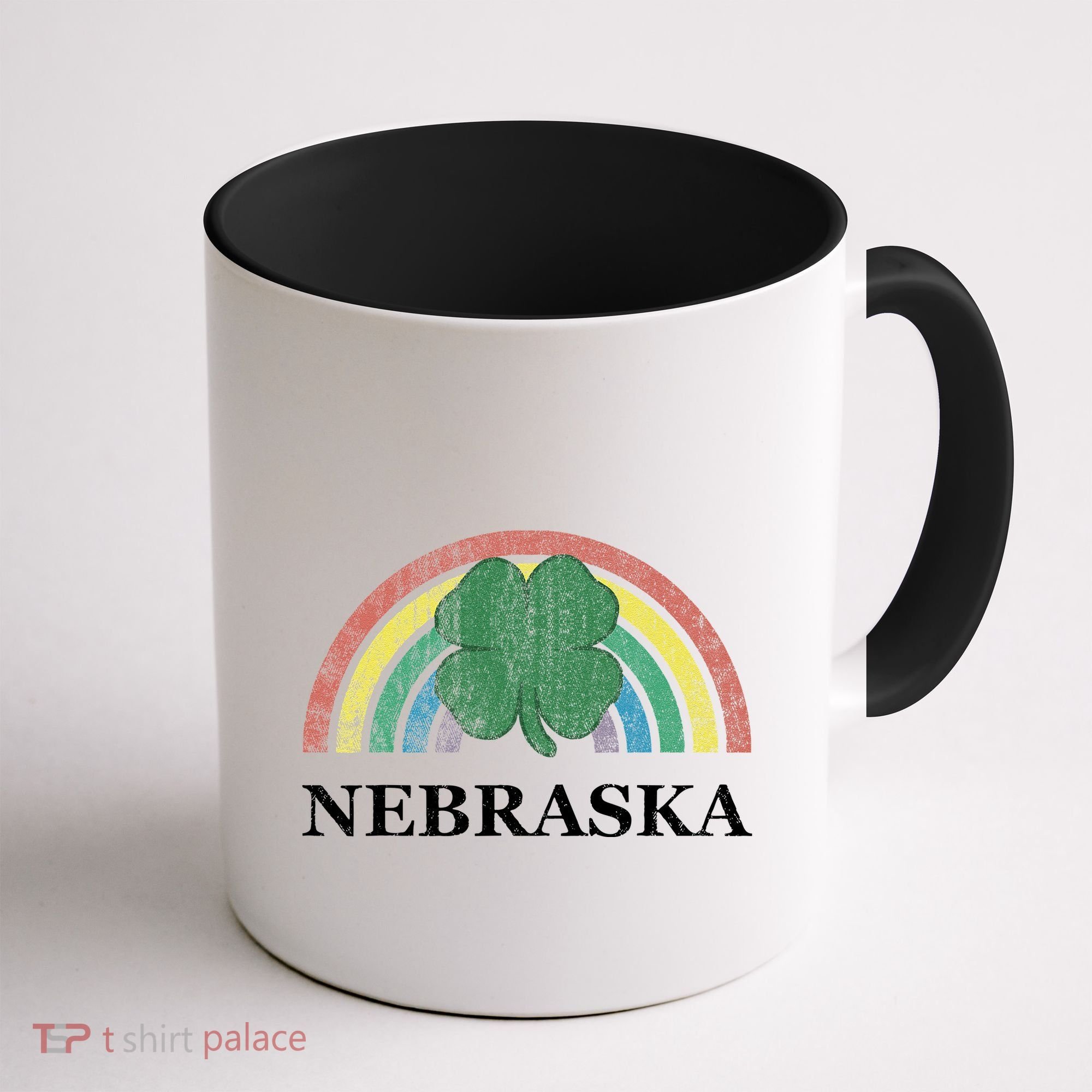 Nebraska Shamrock St. Patrick's Day Saint Paddy's Rainbow Coffee Mug