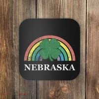 Nebraska Shamrock St. Patrick's Day Saint Paddy's Rainbow Coaster thumb 0