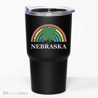 Nebraska Shamrock St. Patrick's Day Saint Paddy's Rainbow Tumbler