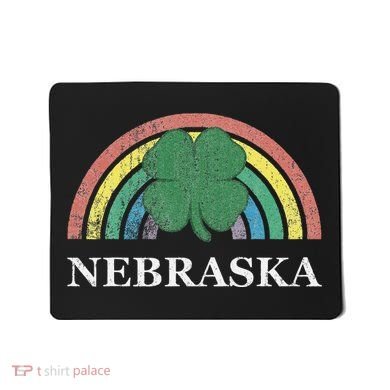 Nebraska Shamrock St. Patrick's Day Saint Paddy's Rainbow Mousepad