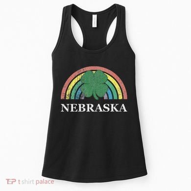 Nebraska Shamrock St. Patrick's Day Saint Paddy's Rainbow Women's Tank Top