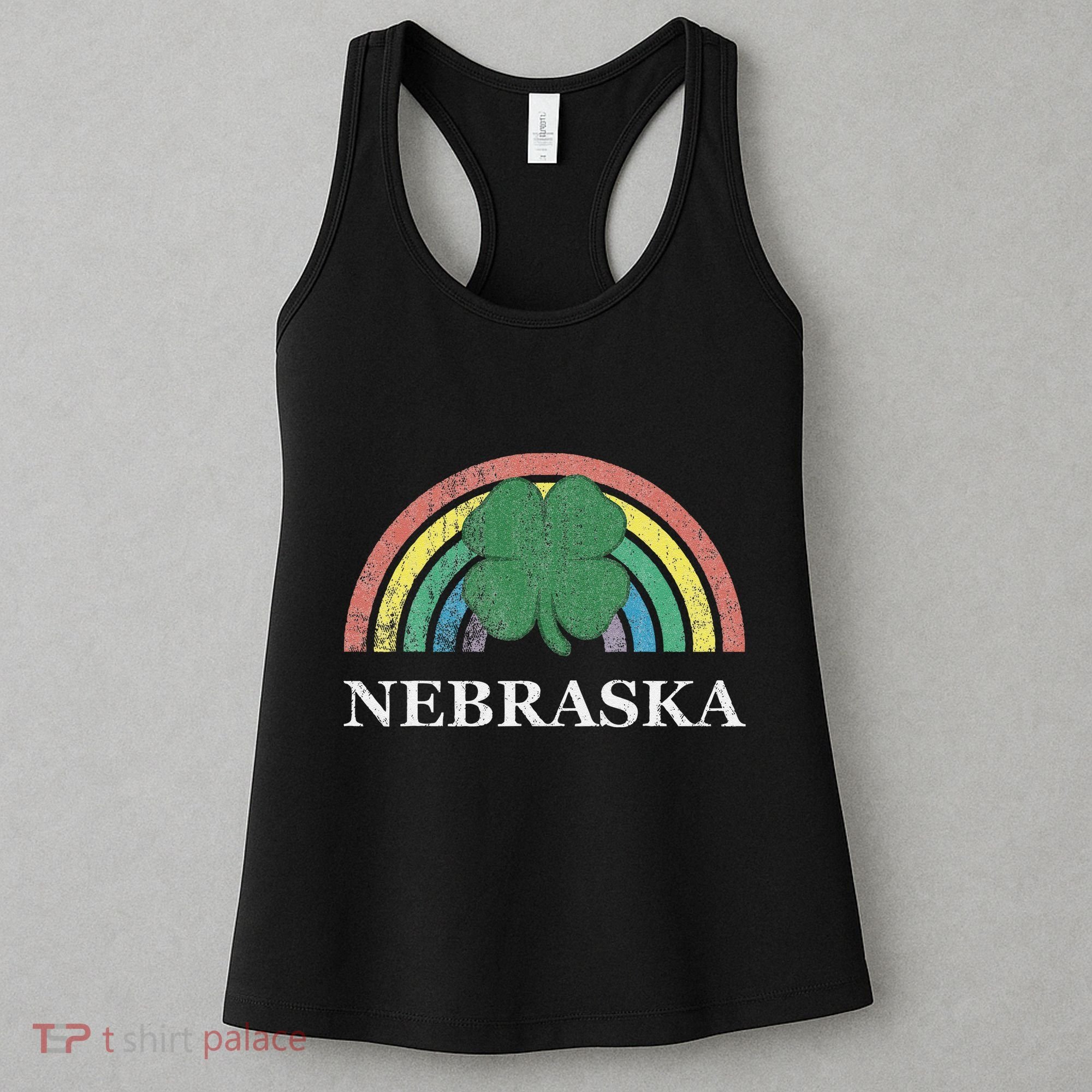 Nebraska Shamrock St. Patrick's Day Saint Paddy's Rainbow Women's Tank Top