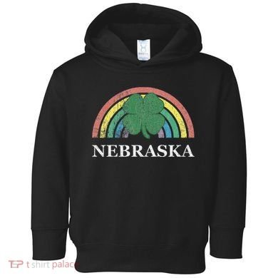 Nebraska Shamrock St. Patrick's Day Saint Paddy's Rainbow Toddler Hoodie