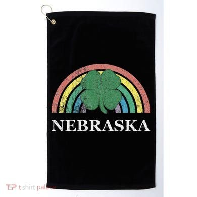 Nebraska Shamrock St. Patrick's Day Saint Paddy's Rainbow Golf Towel