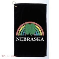 Nebraska Shamrock St. Patrick's Day Saint Paddy's Rainbow Golf Towel thumb 0