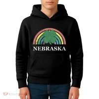 Nebraska Shamrock St. Patrick's Day Saint Paddy's Rainbow Kids Hoodie thumb 4