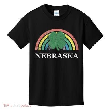 Nebraska Shamrock St. Patrick's Day Saint Paddy's Rainbow Kids T-Shirt