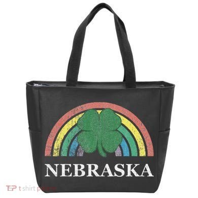 Nebraska Shamrock St. Patrick's Day Saint Paddy's Rainbow Tote Bag