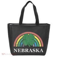 Nebraska Shamrock St. Patrick's Day Saint Paddy's Rainbow Tote Bag thumb 0
