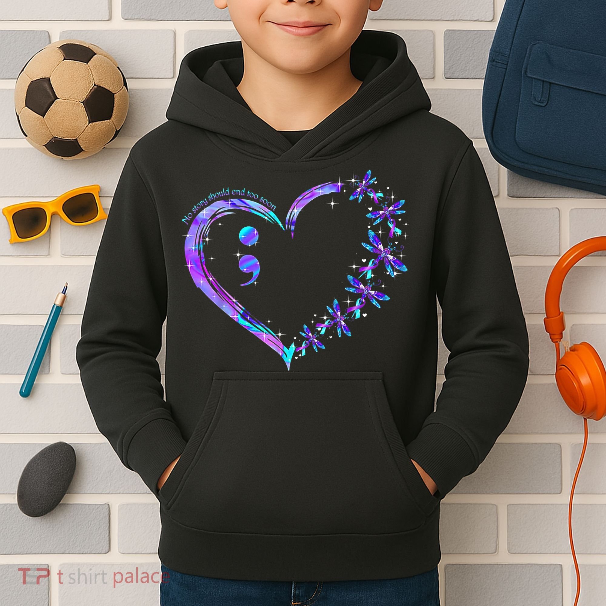 No story should end too soon Suicide Prevention Awareness Kids Hoodie