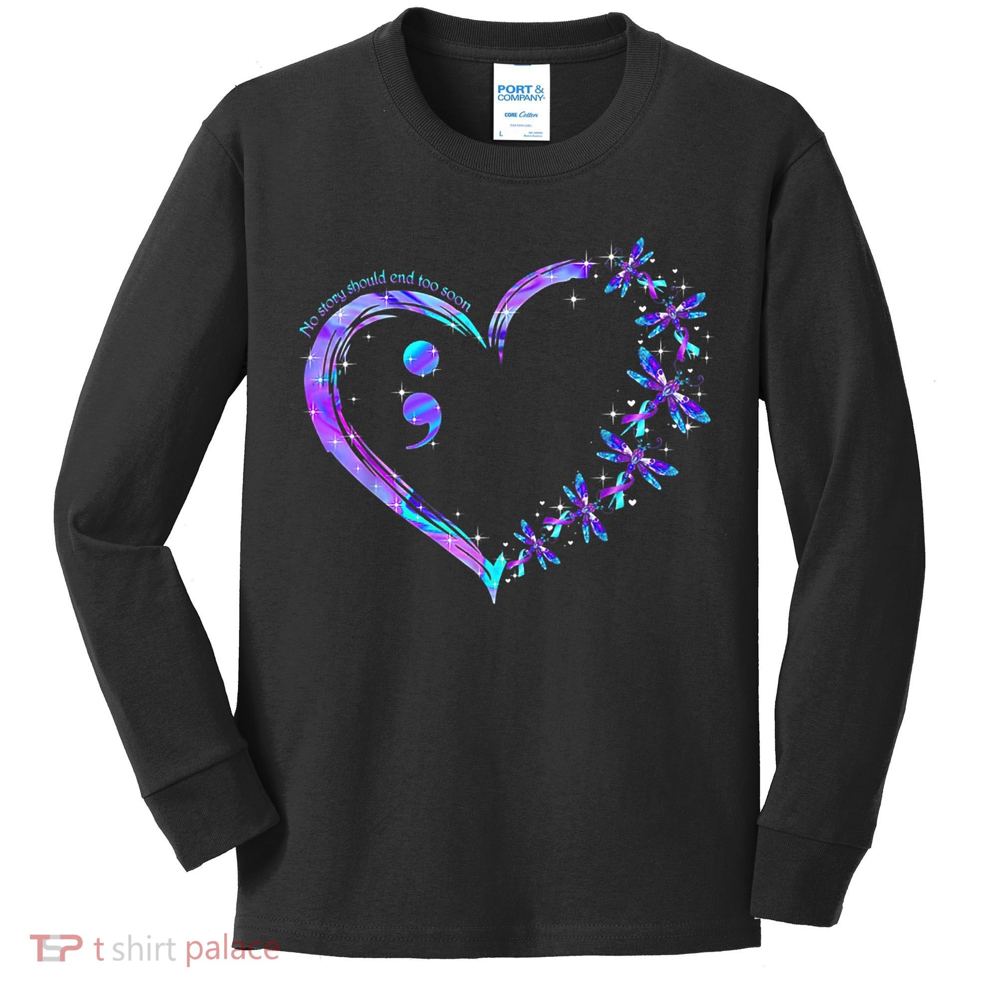 No story should end too soon Suicide Prevention Awareness Kids Long Sleeve Shirt