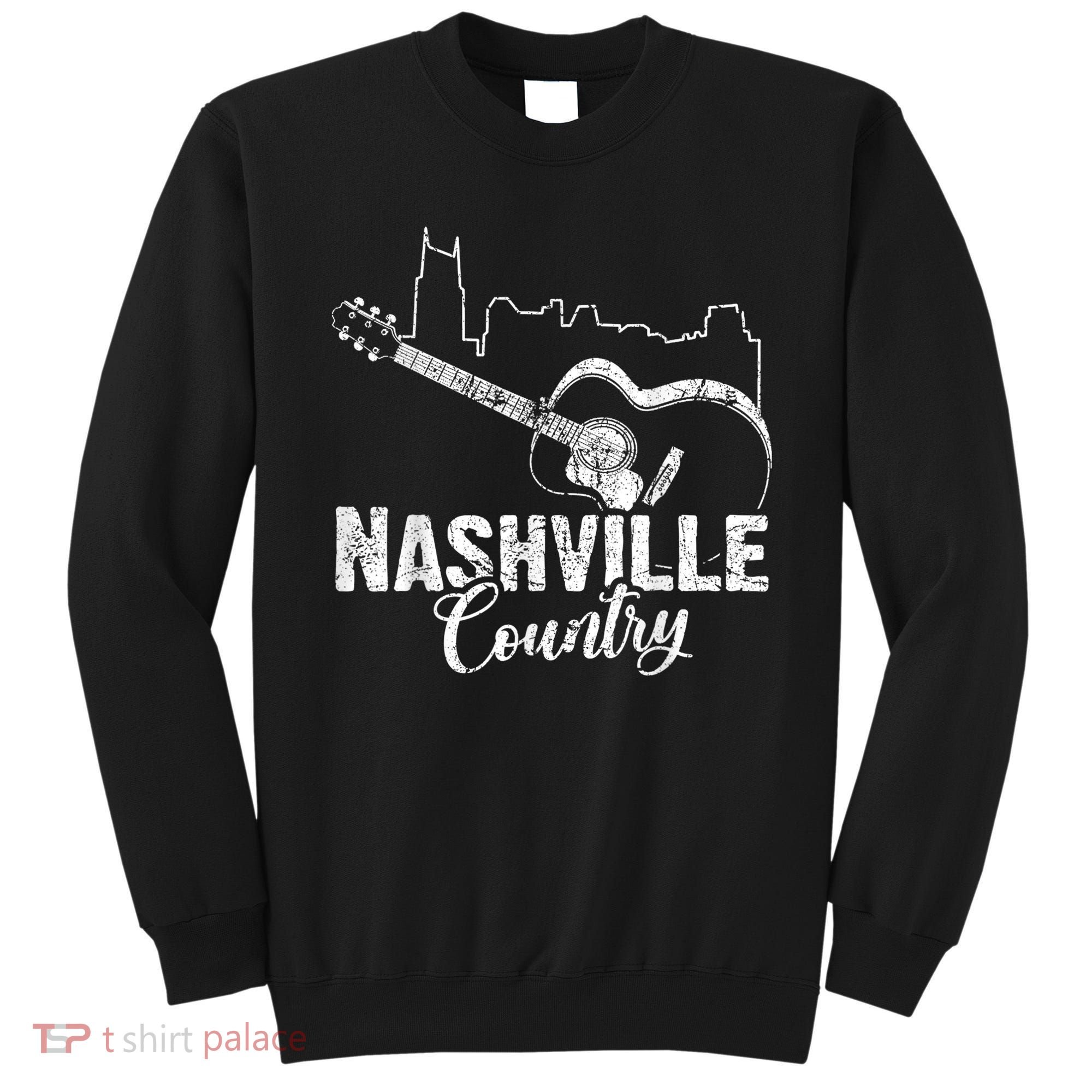Nashville Skyline Tennessee Country Music Guitar Player Sweatshirt