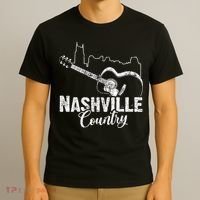 Nashville Skyline Tennessee Country Music Guitar Player T-Shirt thumb 3