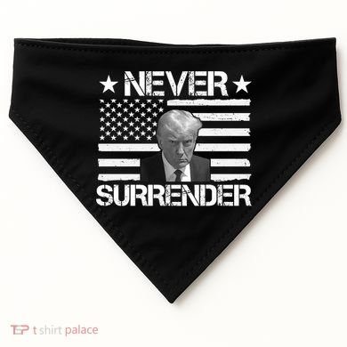 Never Surrender Trump American Flag USA-Made Doggie Bandana