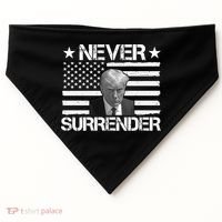 Never Surrender Trump American Flag USA-Made Doggie Bandana thumb 0
