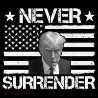Never Surrender Trump American Flag USA-Made Doggie Bandana thumb 2
