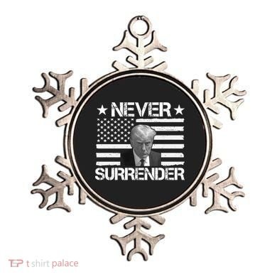 Never Surrender Trump American Flag Ornament