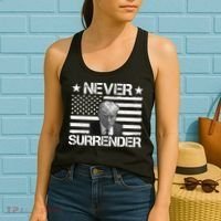 Never Surrender Trump American Flag Women's Tank Top thumb 2