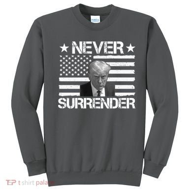 Never Surrender Trump American Flag Sweatshirt