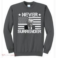 Never Surrender Trump American Flag Sweatshirt thumb 0