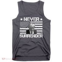 Never Surrender Trump American Flag Tank Top thumb 0