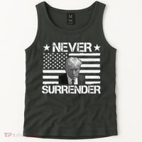 Never Surrender Trump American Flag Tank Top thumb 2