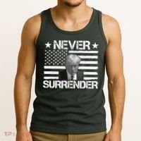 Never Surrender Trump American Flag Tank Top thumb 3