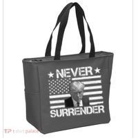Never Surrender Trump American Flag Tote Bag thumb 2
