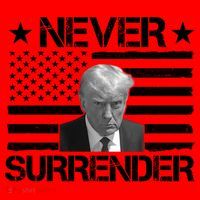 Never Surrender Trump American Flag Santa Hat thumb 1