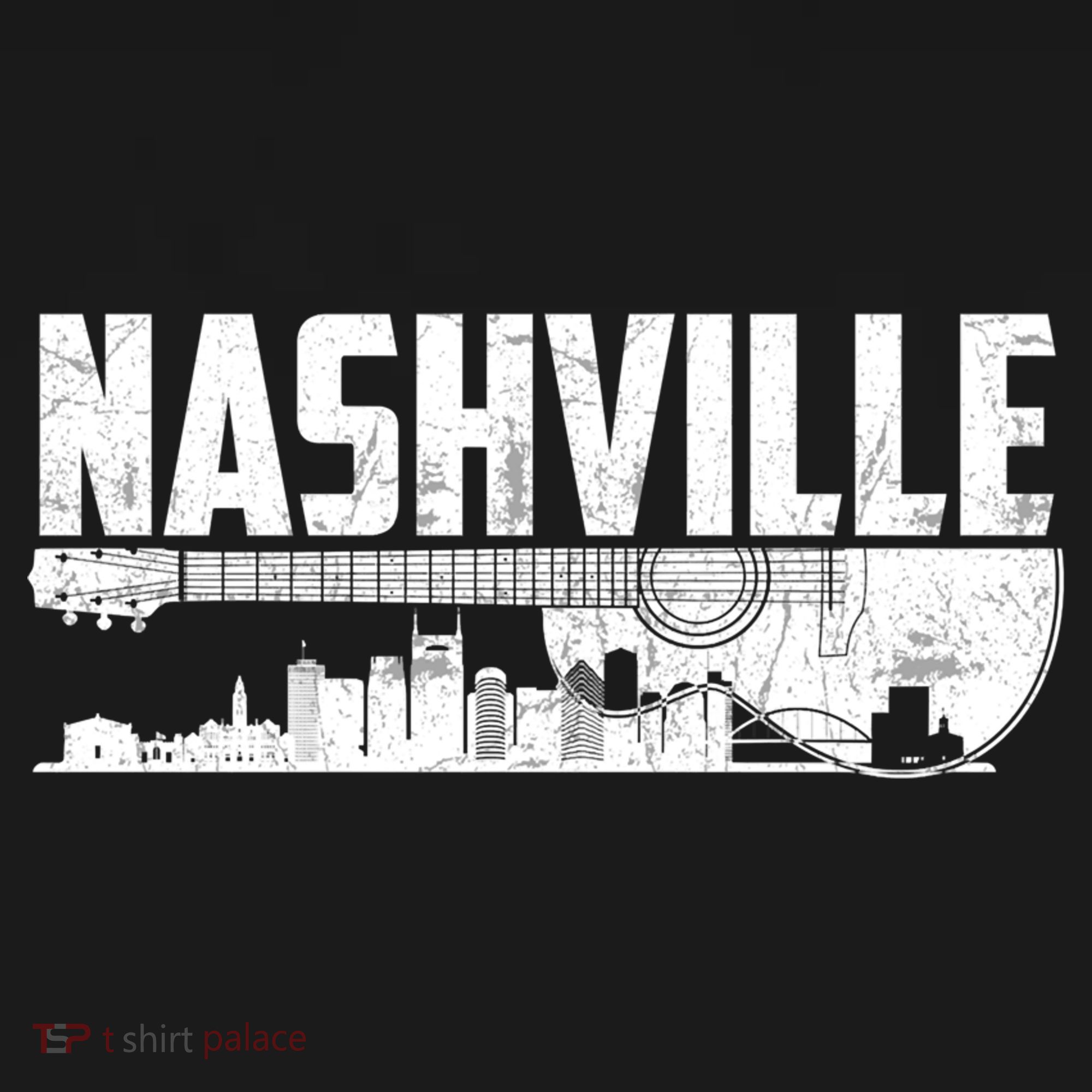 Nashville Skyline Tennessee Country Music Guitar Player Ornament