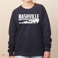 Nashville Skyline Tennessee Country Music Guitar Player Women's Sweatshirt thumb 0
