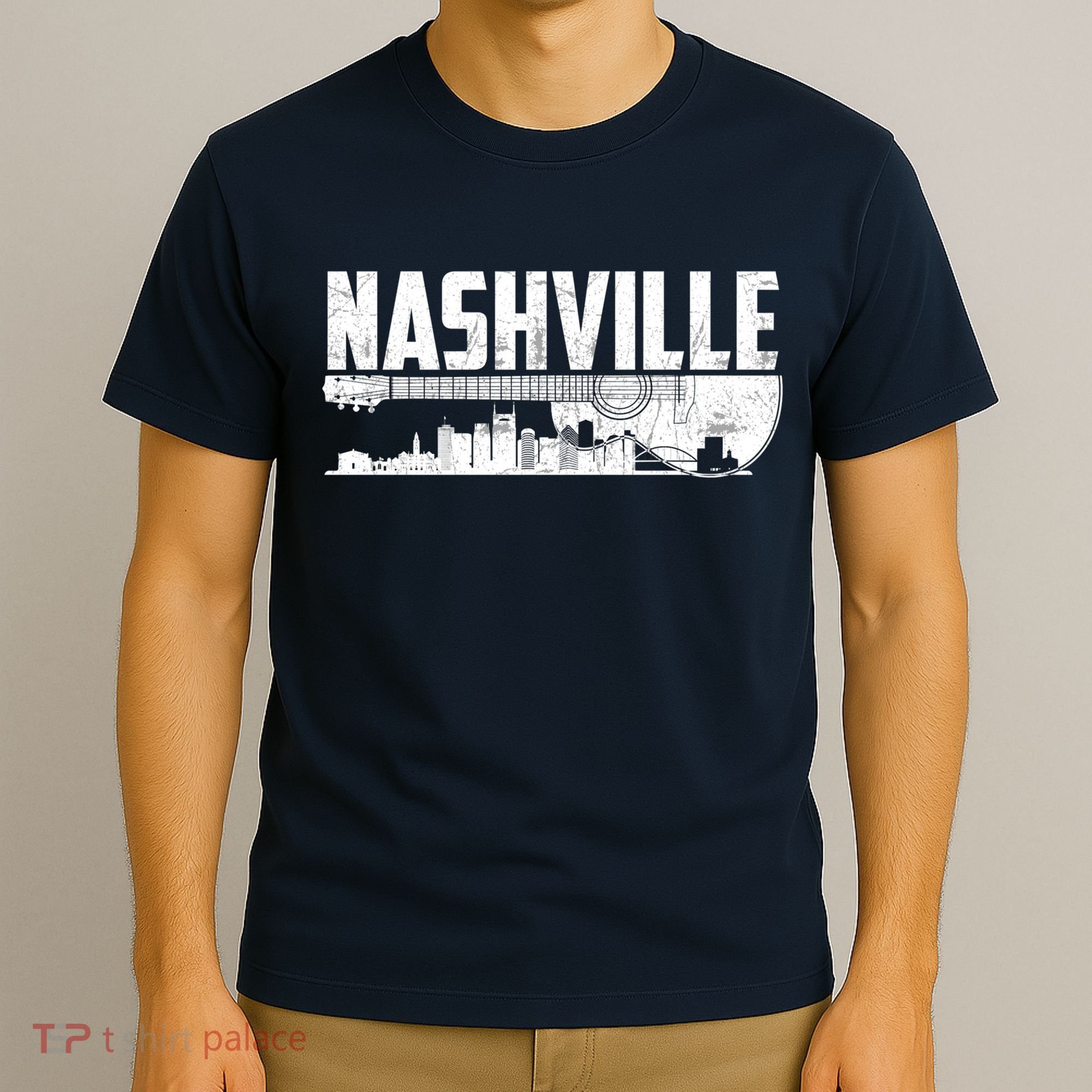 Nashville Skyline Tennessee Country Music Guitar Player T-Shirt