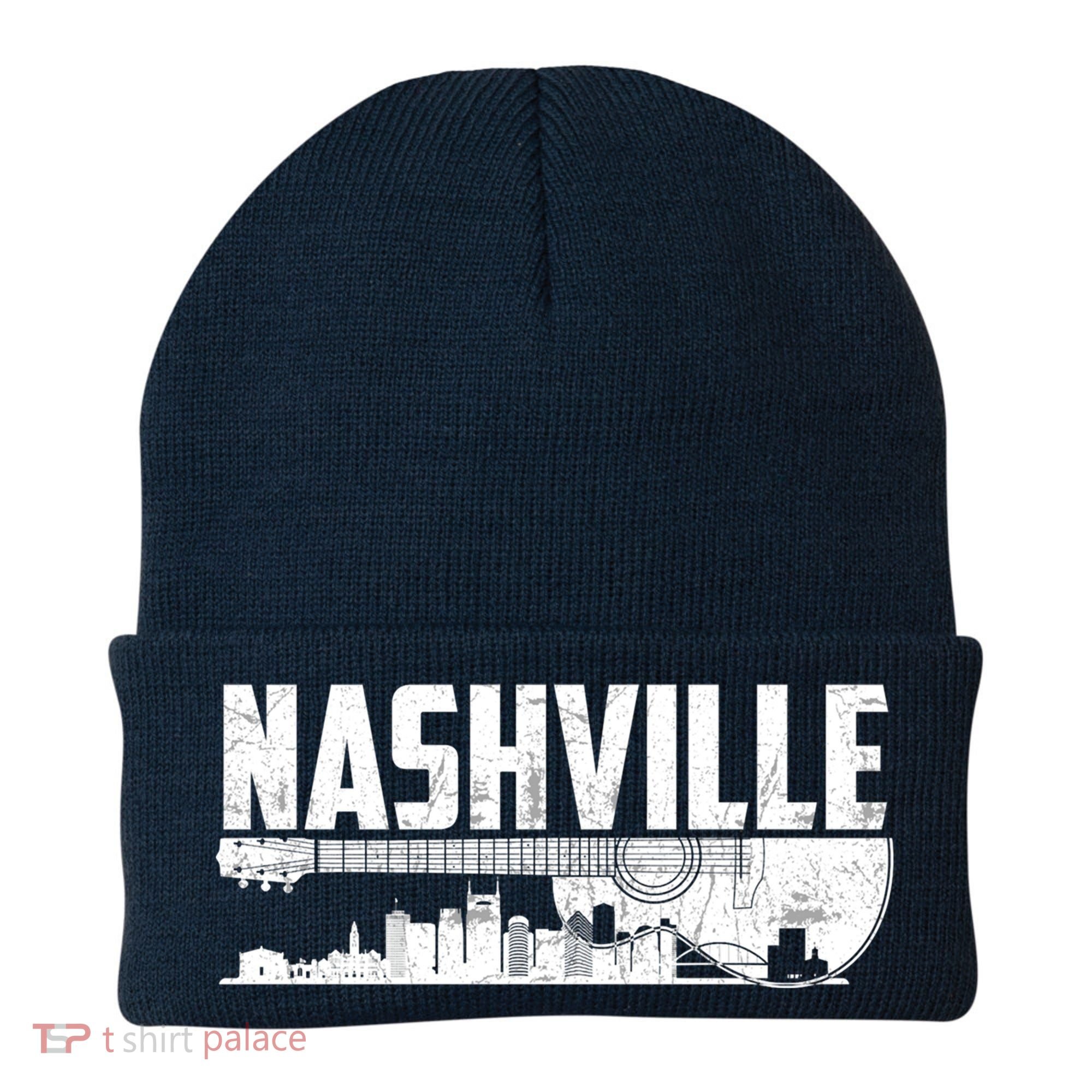 Nashville Skyline Tennessee Country Music Guitar Player Beanie