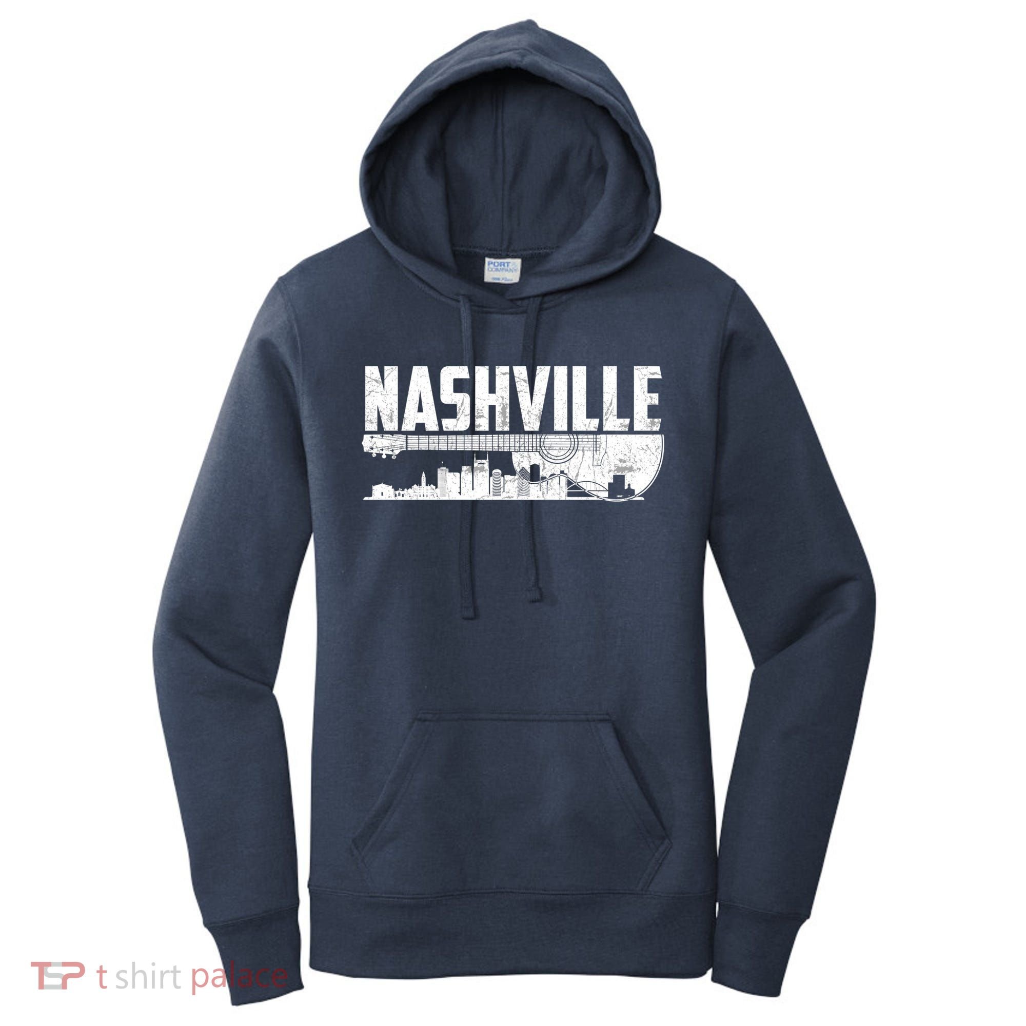 Nashville Skyline Tennessee Country Music Guitar Player Women's Hoodie