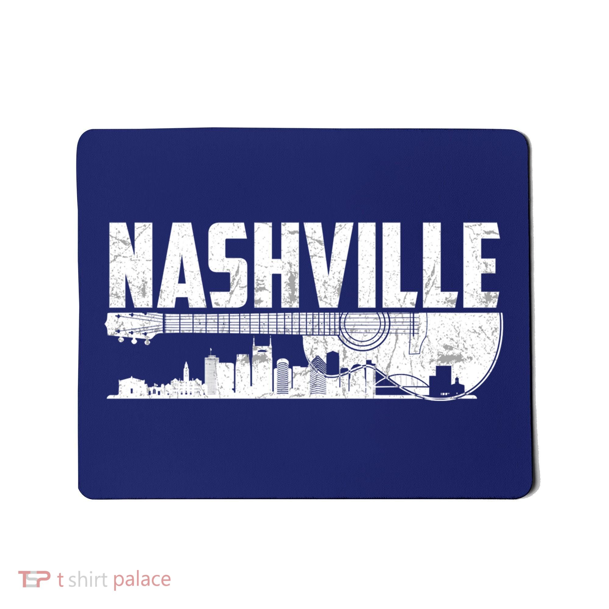 Nashville Skyline Tennessee Country Music Guitar Player Mousepad