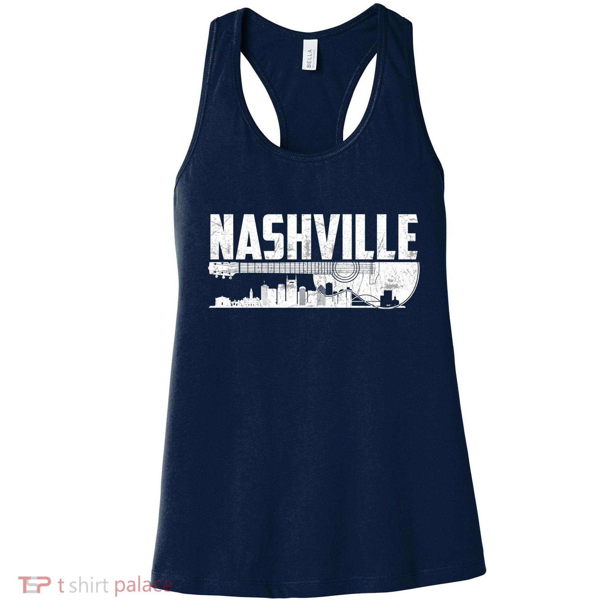 Nashville Skyline Tennessee Country Music Guitar Player Women's Tank Top