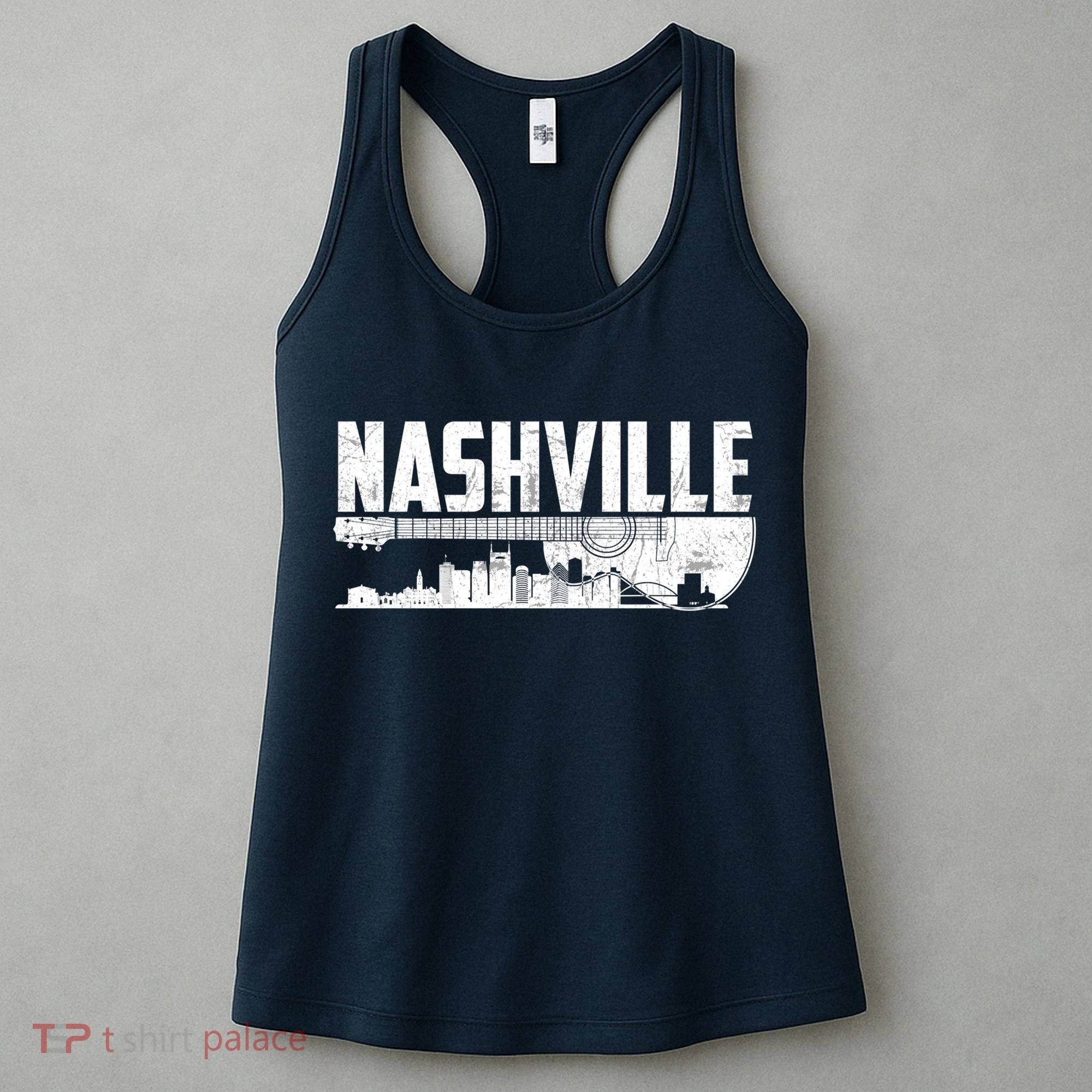 Nashville Skyline Tennessee Country Music Guitar Player Women's Tank Top