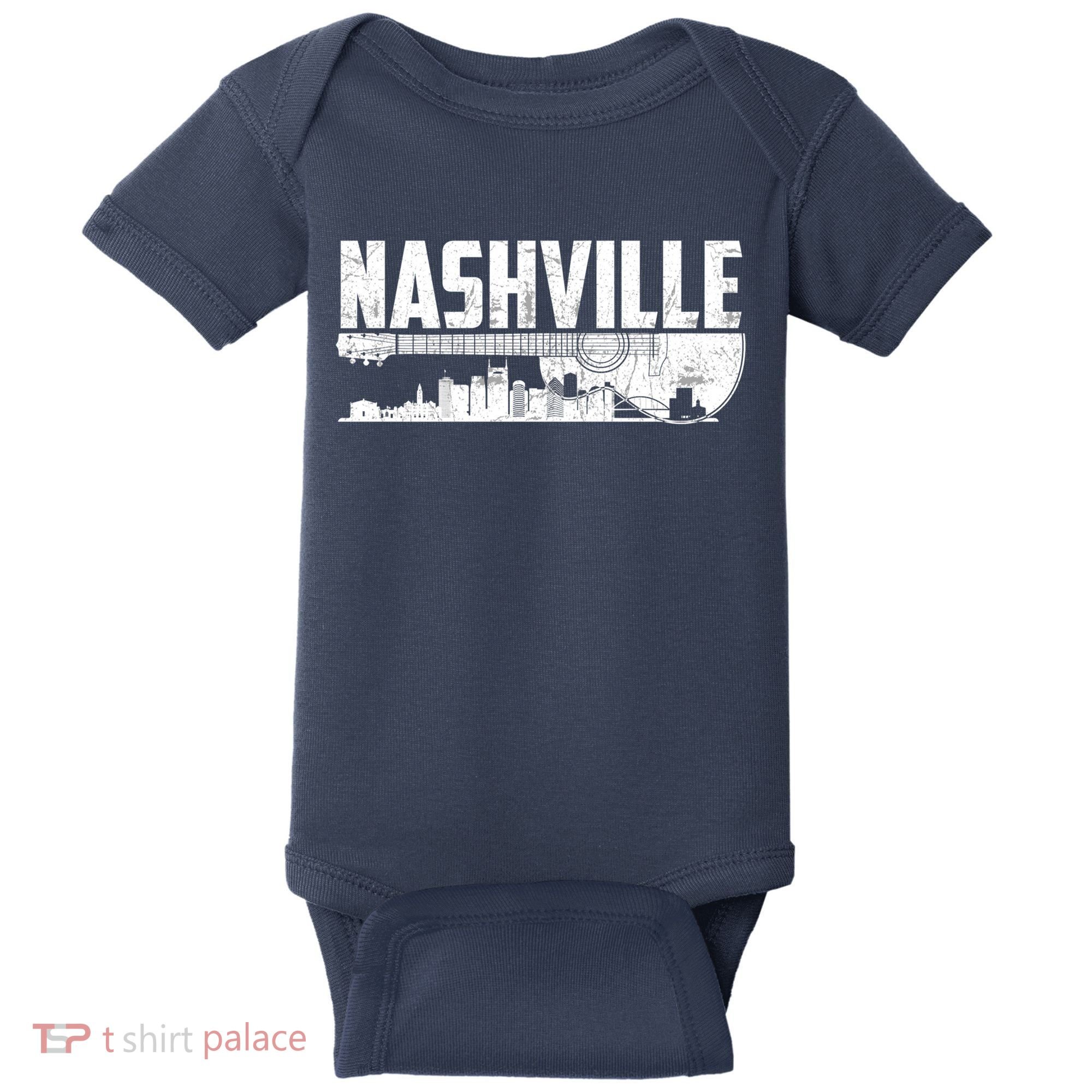 Nashville Skyline Tennessee Country Music Guitar Player Baby Bodysuit