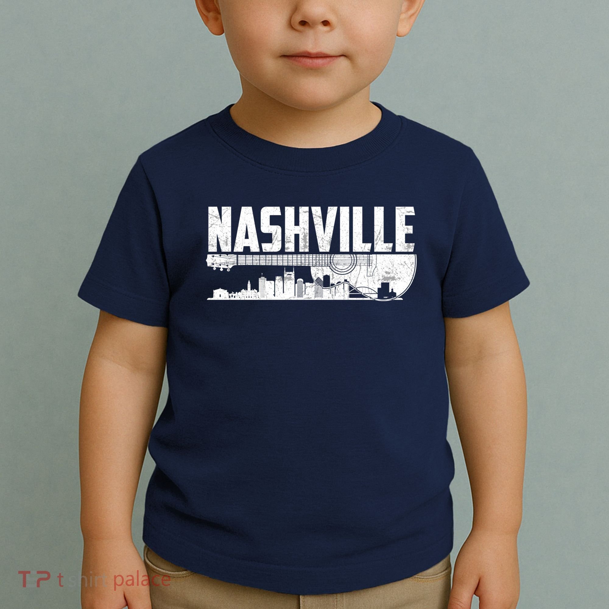 Nashville Skyline Tennessee Country Music Guitar Player Toddler T-Shirt
