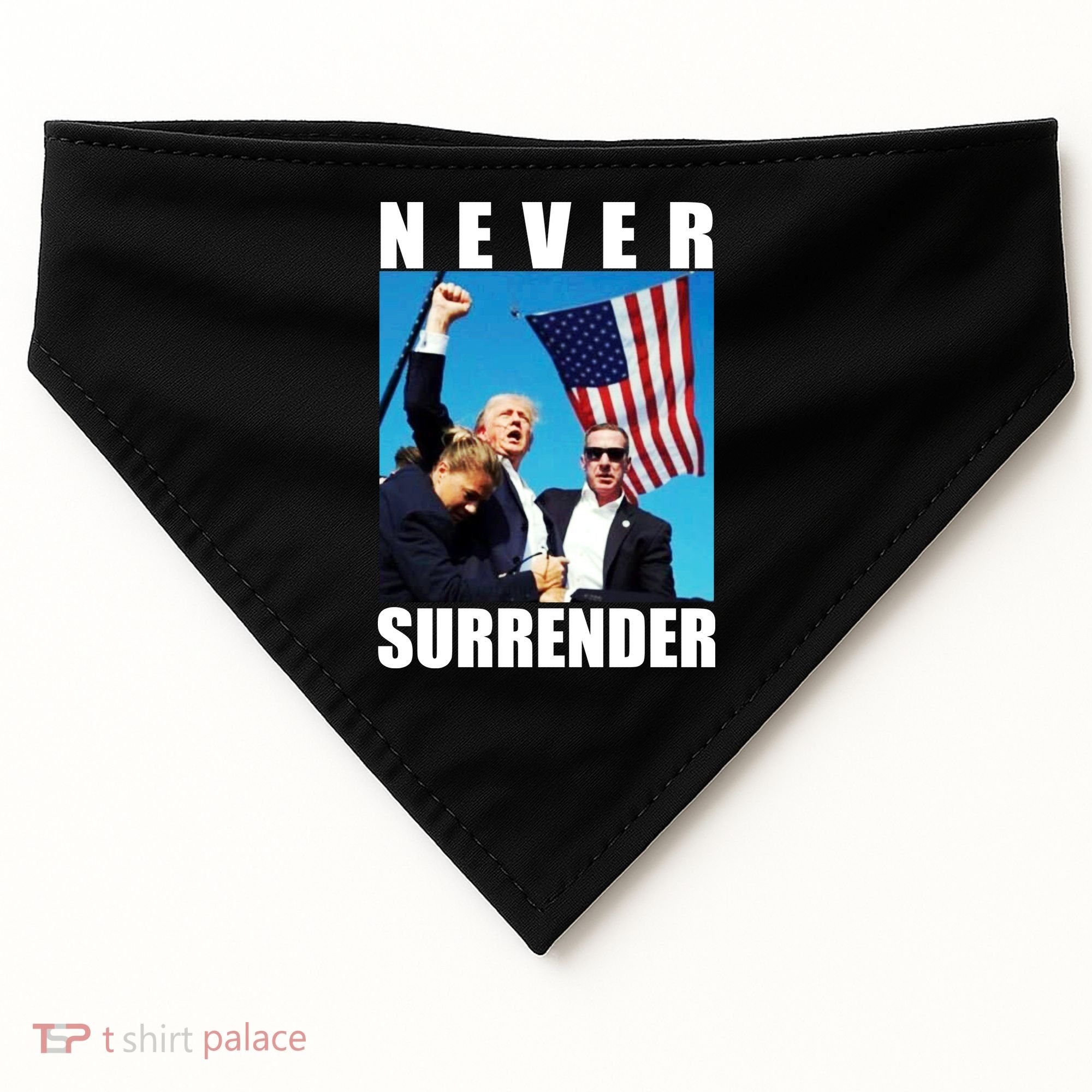 Never Surrender Trump 2024 Pennsylvania Rally Shooting USA-Made Doggie Bandana
