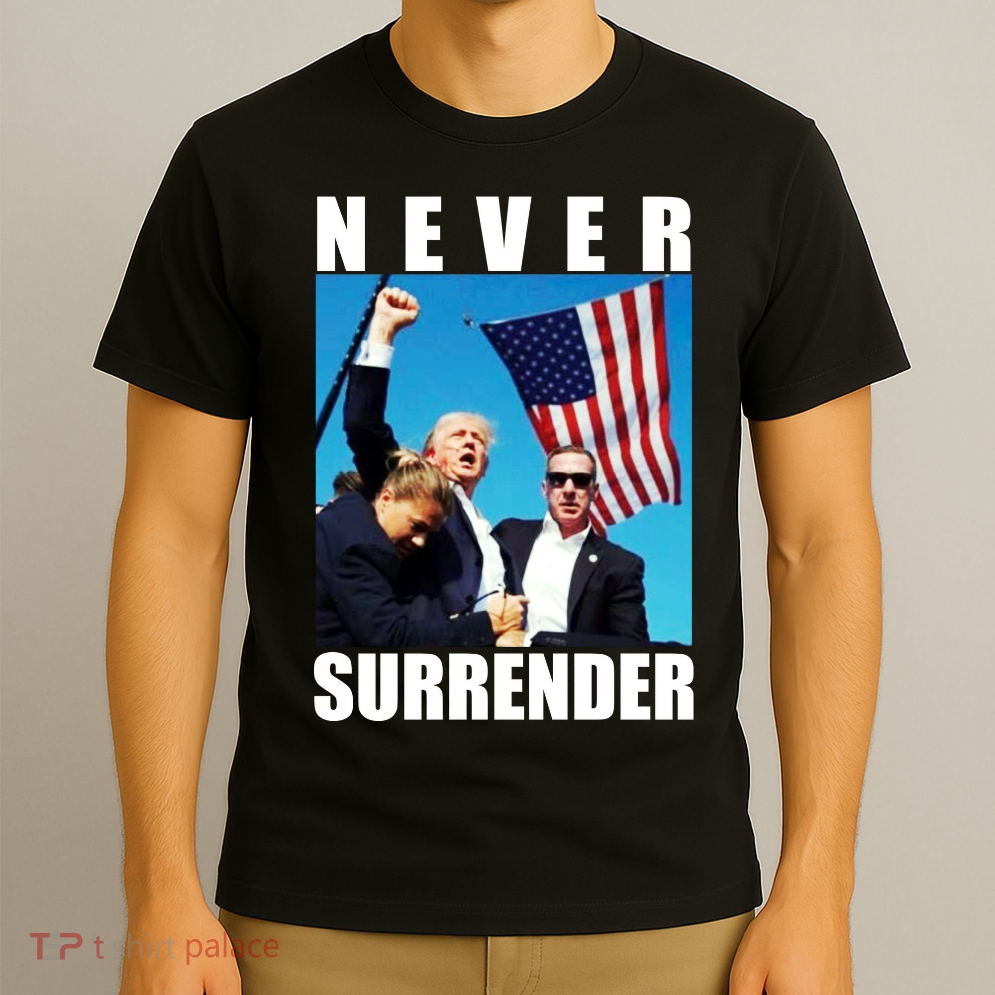 Never Surrender Trump 2024 Pennsylvania Rally Shooting T-Shirt
